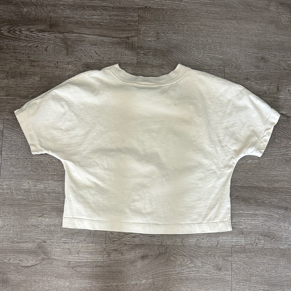 Nike Off-White Cropped T-Shirt with Black Logo - Picture 3 of 3